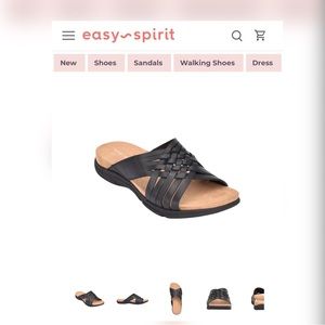 easy Spirit Black Leather Sandals